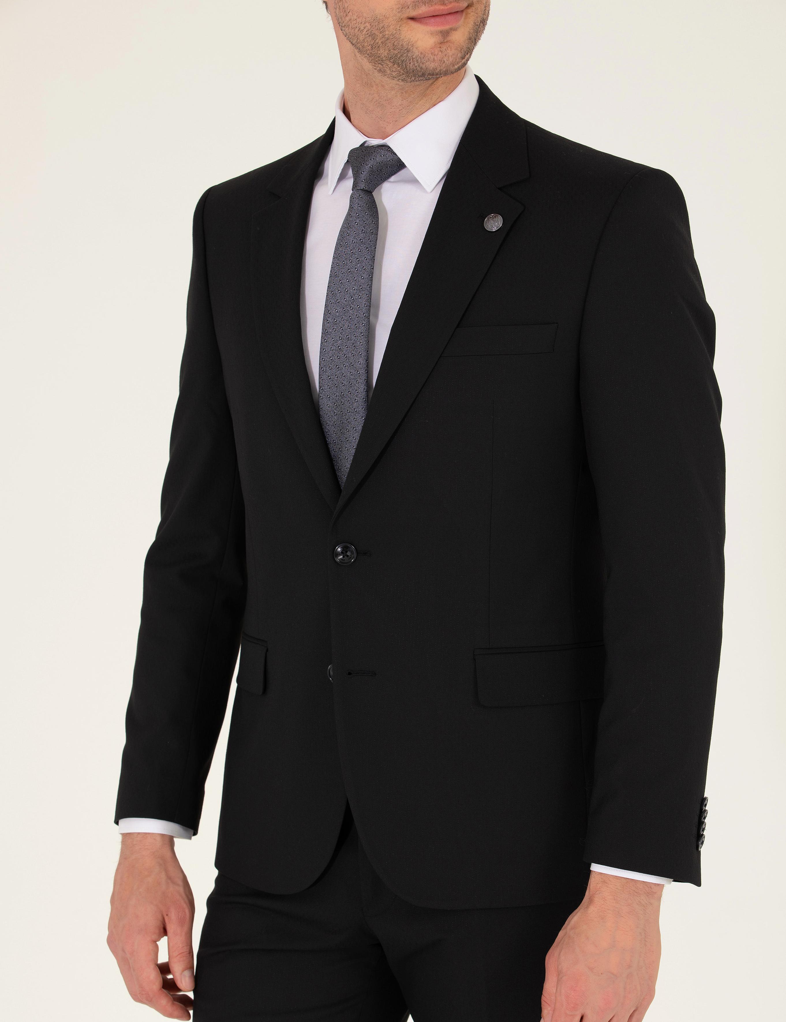 Siyah Slim Fit Takım Elbise