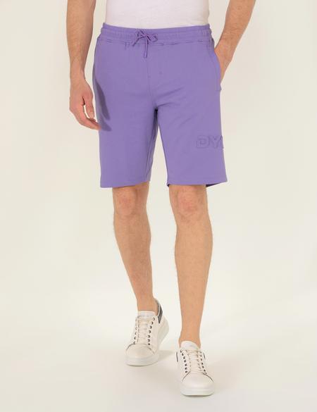 Lila Slim Fit Örme Şort - 50266787036