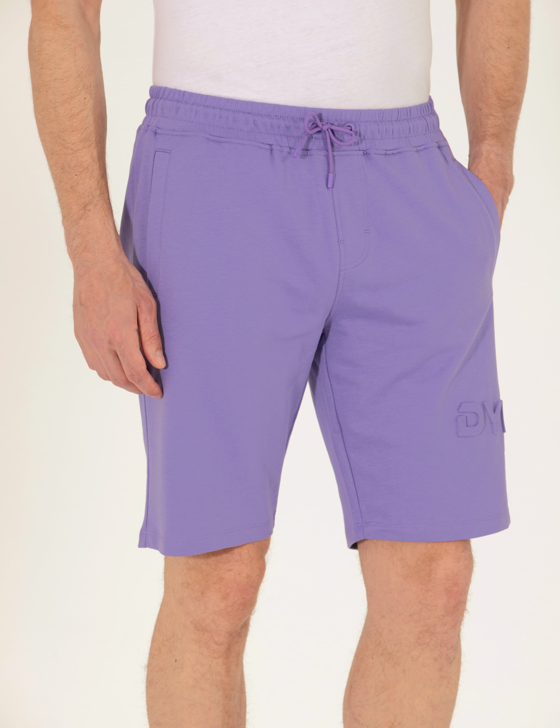Lila Slim Fit Örme Şort - Image 7