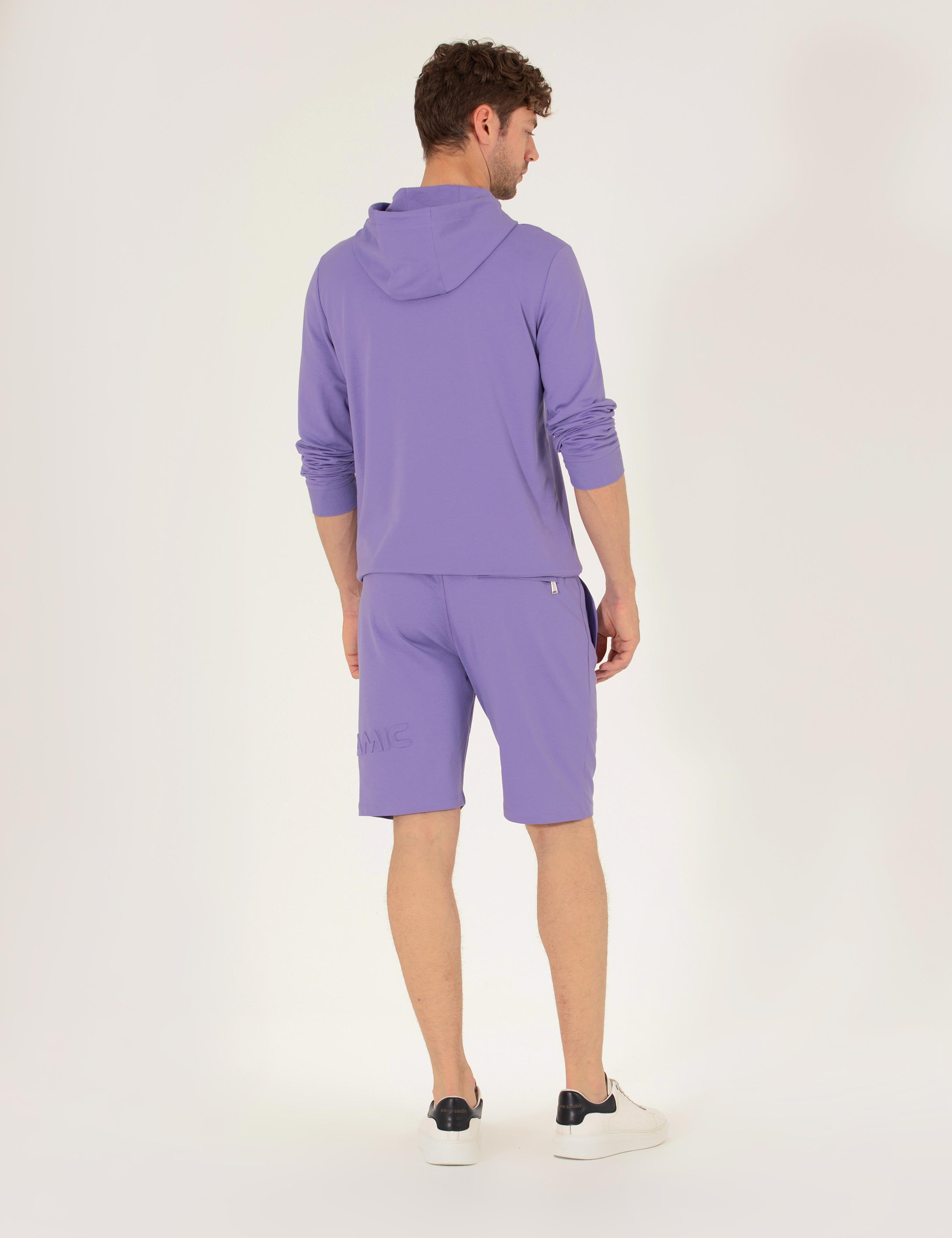 Lila Slim Fit Örme Şort