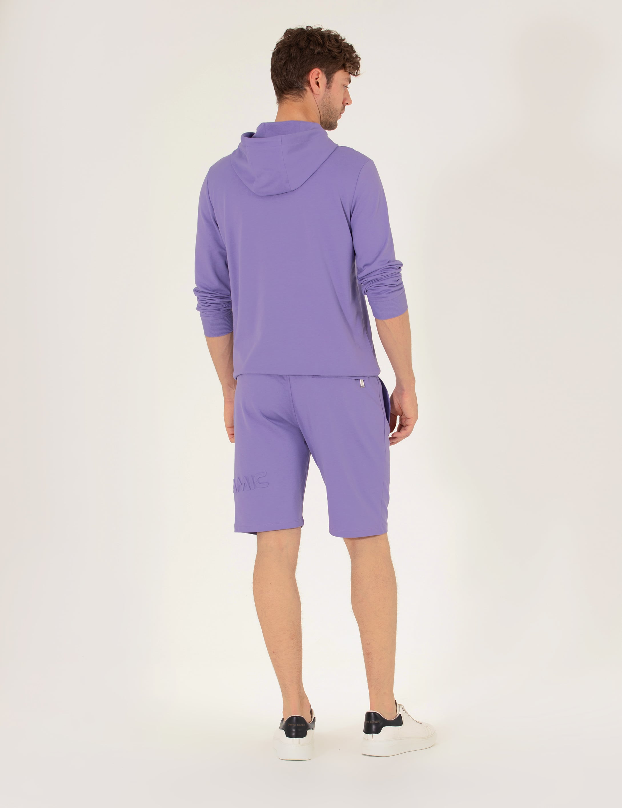 Lila Slim Fit Örme Şort - Image 5