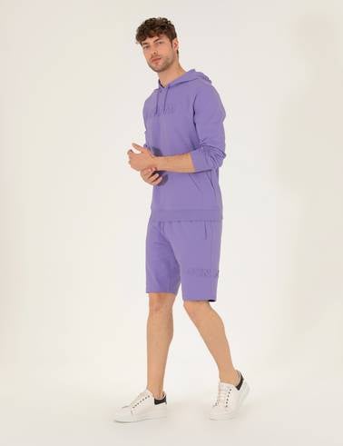 Lila Slim Fit Örme Şort