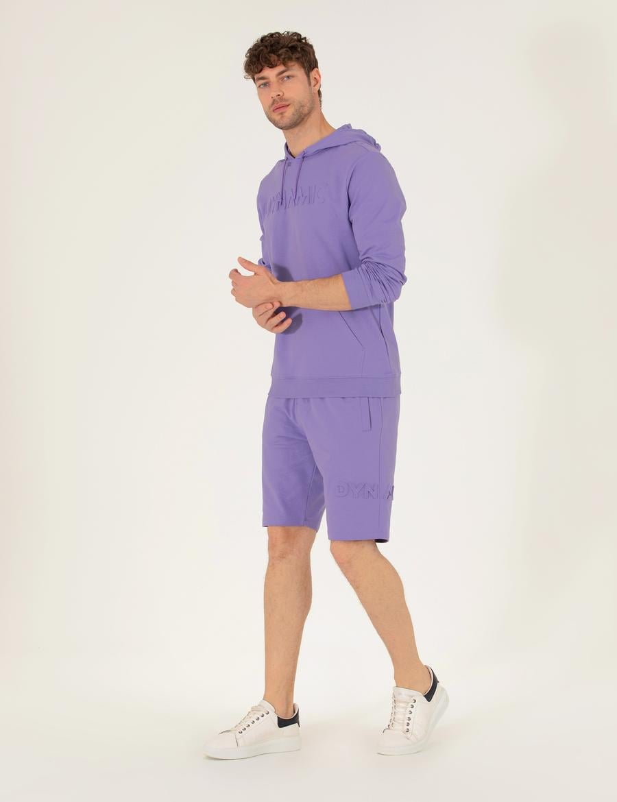 Lila Slim Fit Örme Şort