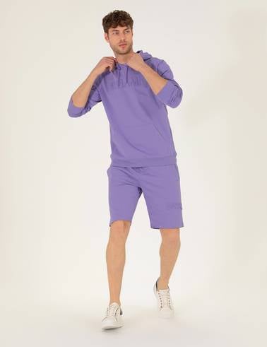 Lila Slim Fit Örme Şort