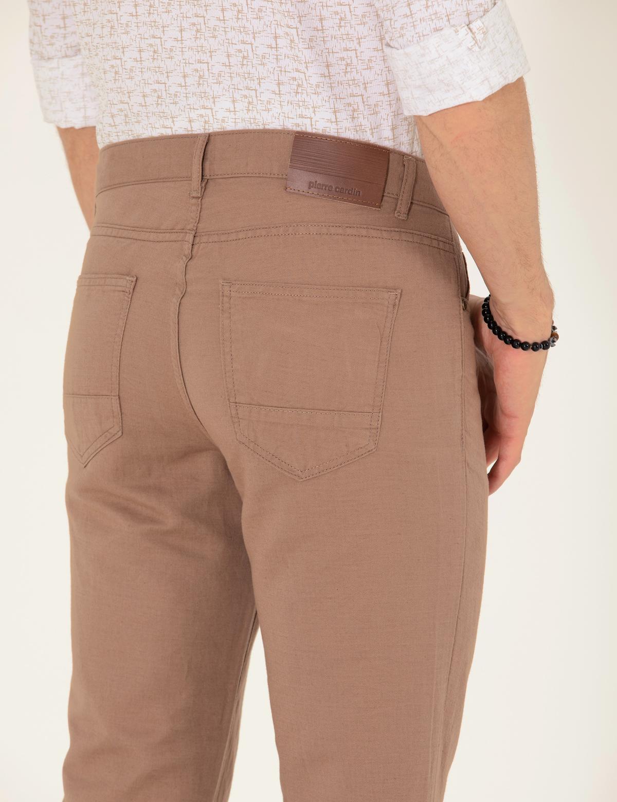 Vizon Slim Fit Keten Karışımlı Kanvas Pantolon - 50268095174