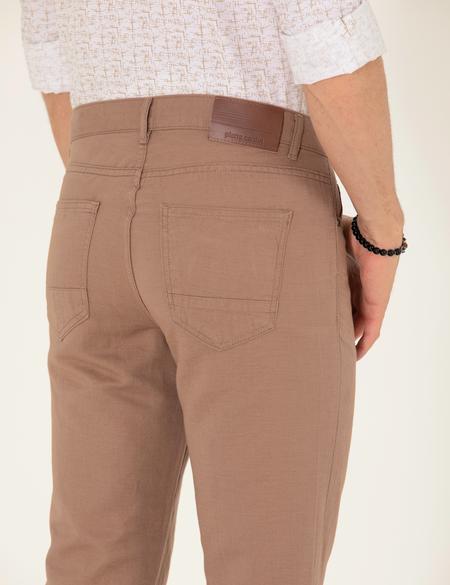 Vizon Slim Fit Keten Karışımlı Kanvas Pantolon - 50268095174