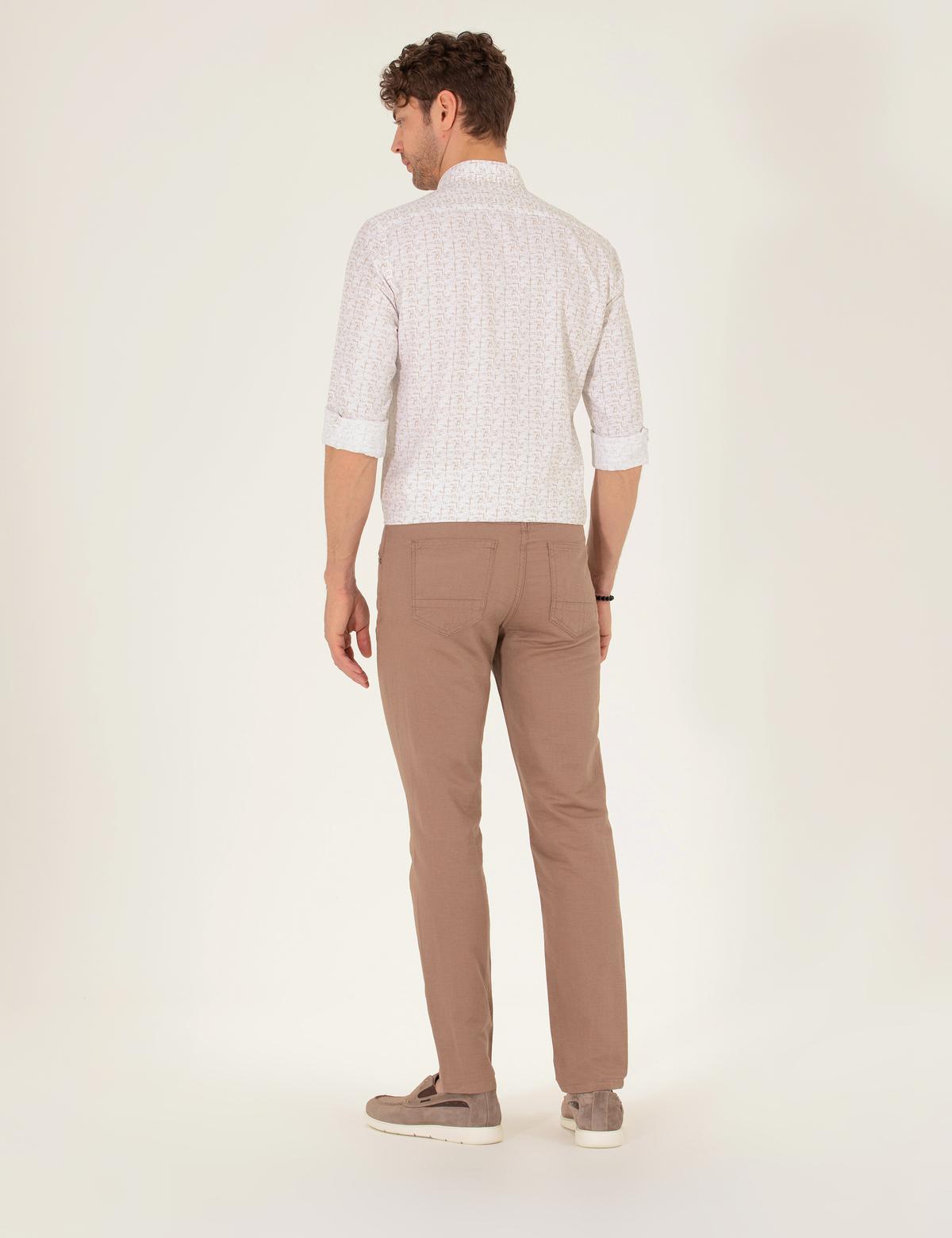 Vizon Slim Fit Keten Karışımlı Kanvas Pantolon - 50268095174