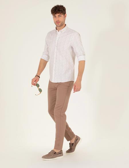 Vizon Slim Fit Keten Karışımlı Kanvas Pantolon - 50268095174