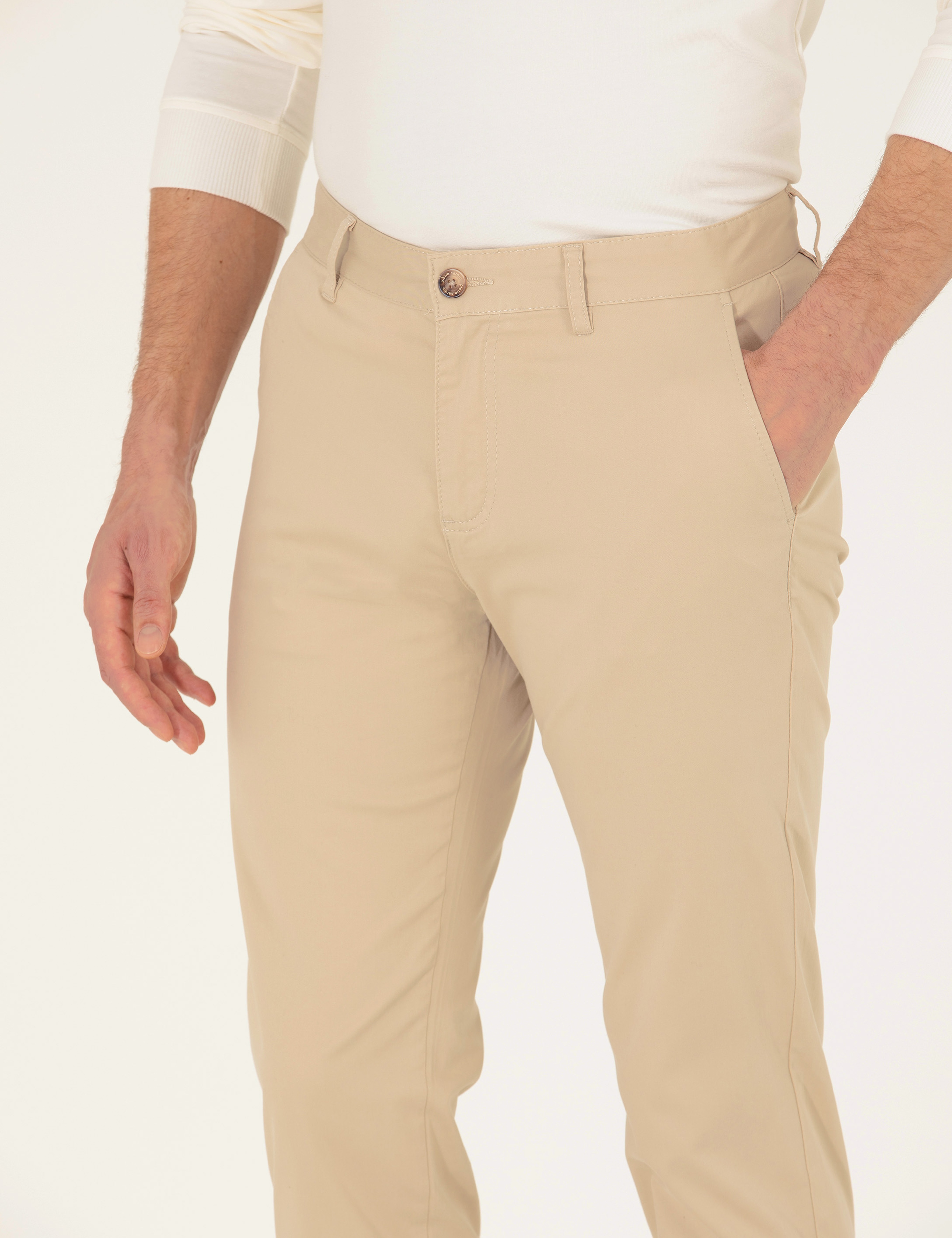 Camel Regular Fit Basic Kanvas Pantolon