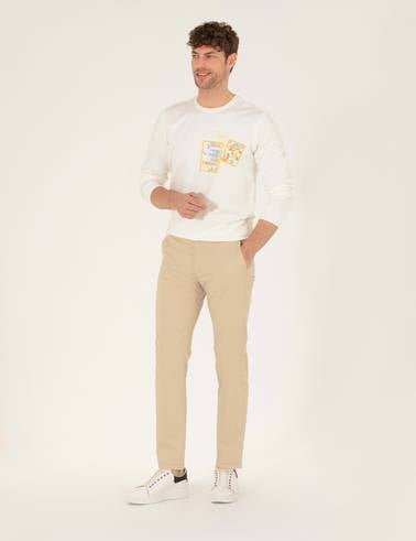 Bej Regular Fit Kanvas Pantolon