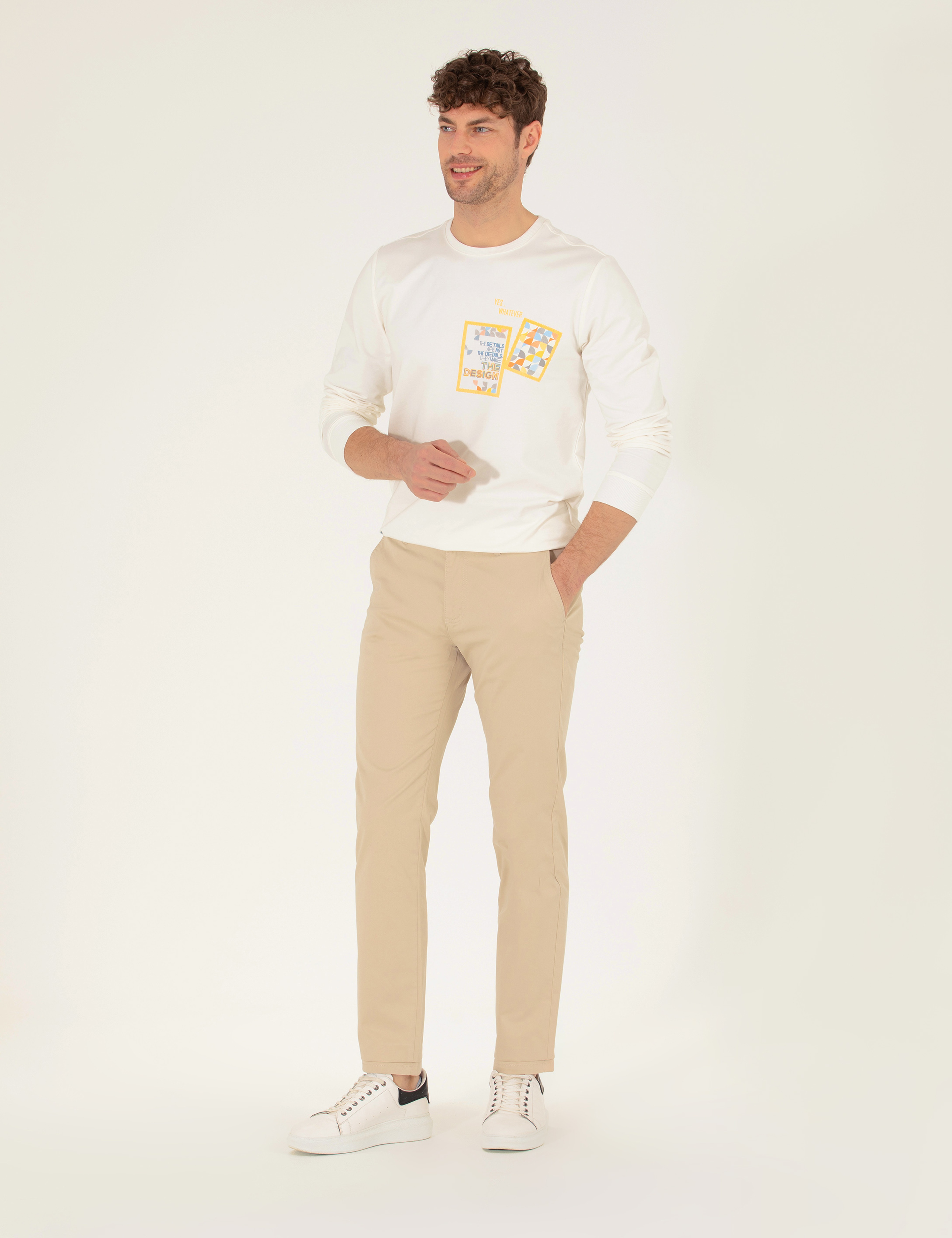 Camel Regular Fit Basic Kanvas Pantolon - Image 3