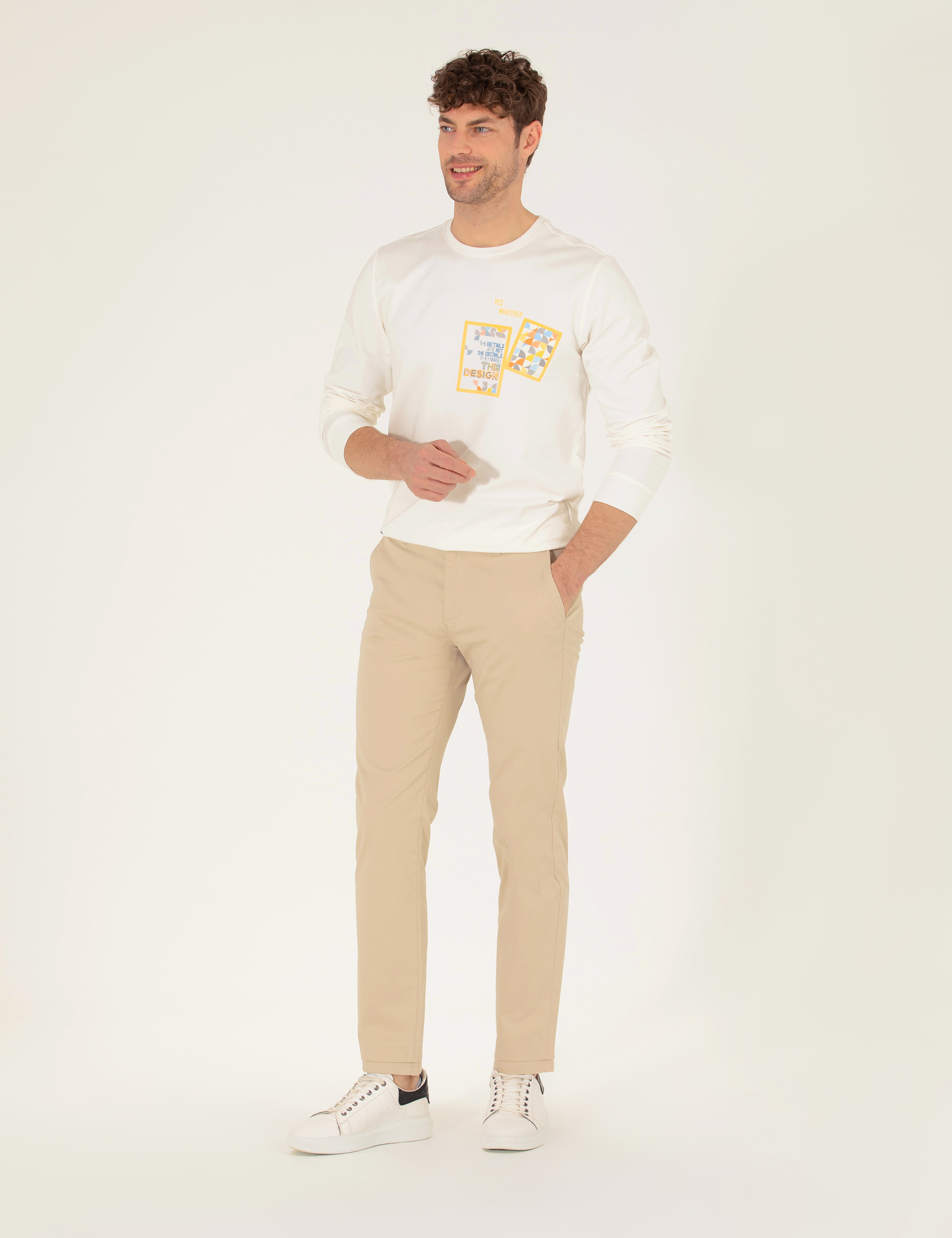 Camel Regular Fit Basic Kanvas Pantolon