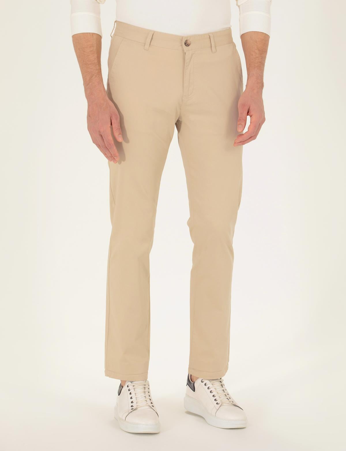 Bej Regular Fit Kanvas Pantolon - 50268860077