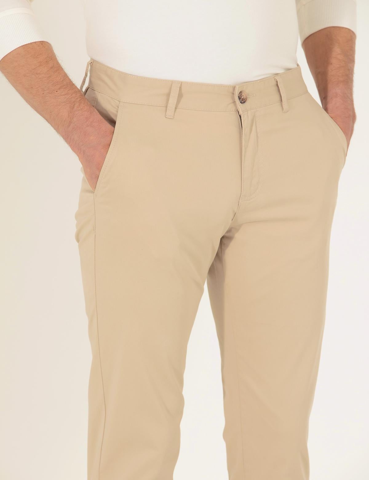 Bej Regular Fit Kanvas Pantolon - 50268860077