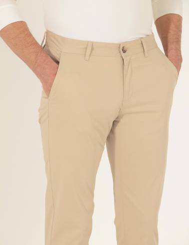 Bej Regular Fit Kanvas Pantolon