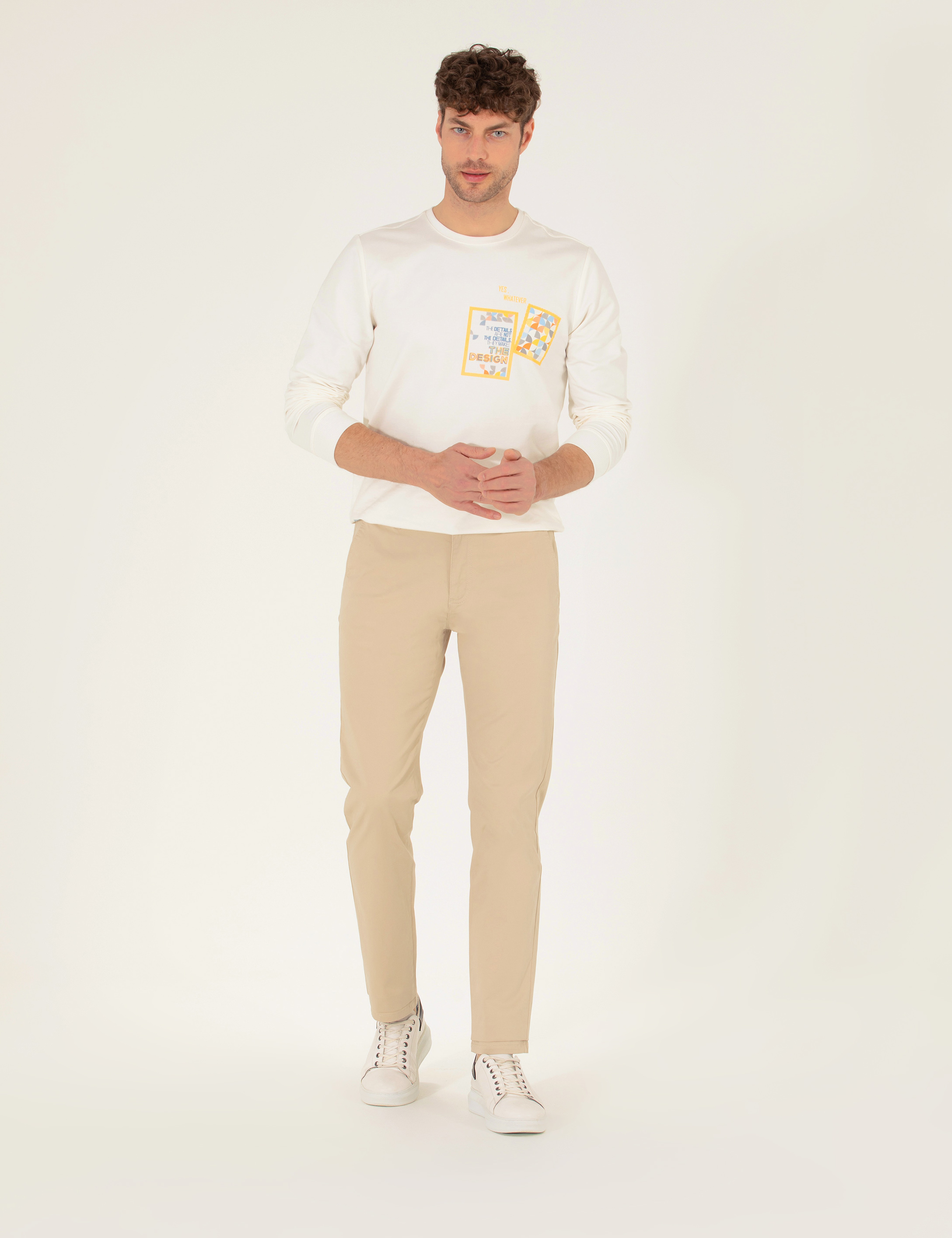 Camel Regular Fit Basic Kanvas Pantolon - Image 1