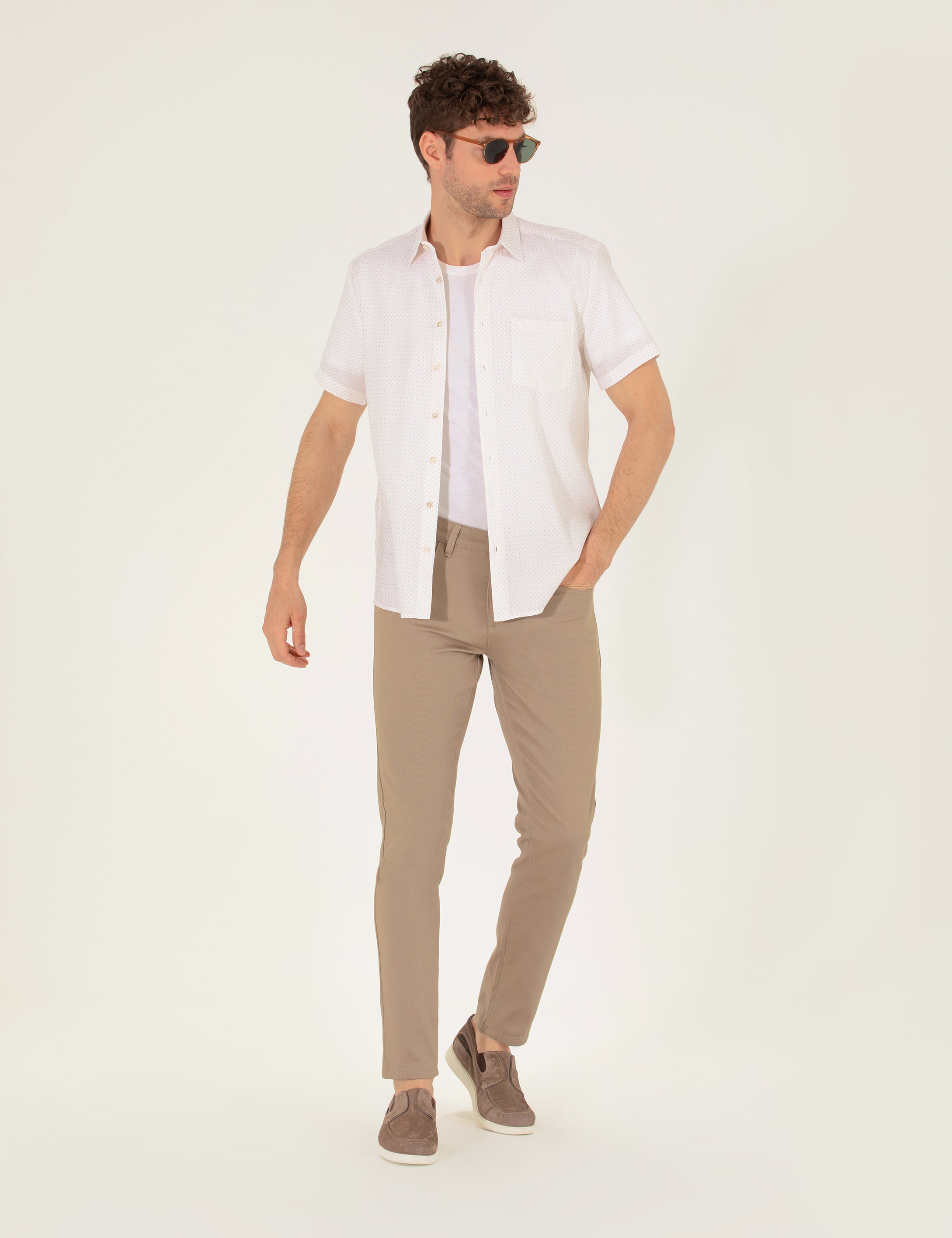 Kum Slim Fit 5 Cep Chino Pantolon - Image 1