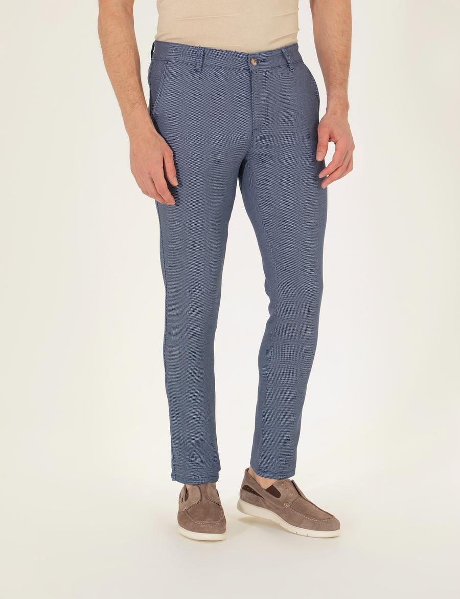 Açık Mavi Slim Fit Kanvas Pantolon