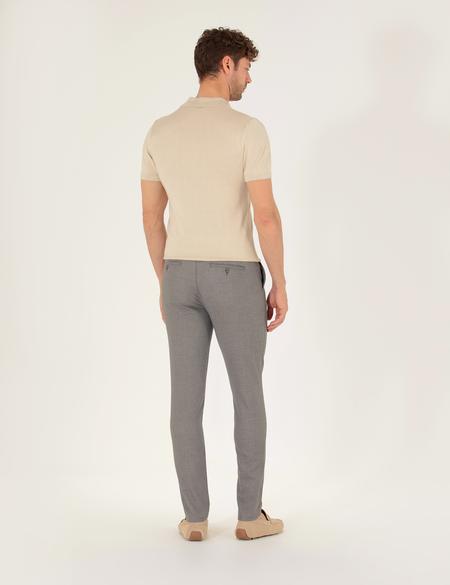 Gri Slim Fit Kanvas Pantolon - 50271294101