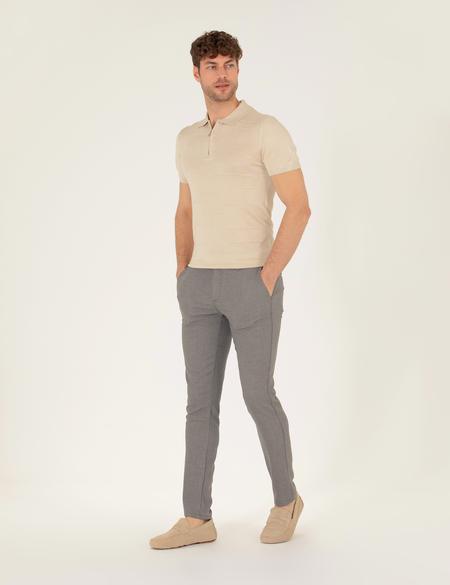 Gri Slim Fit Kanvas Pantolon - 50271294101