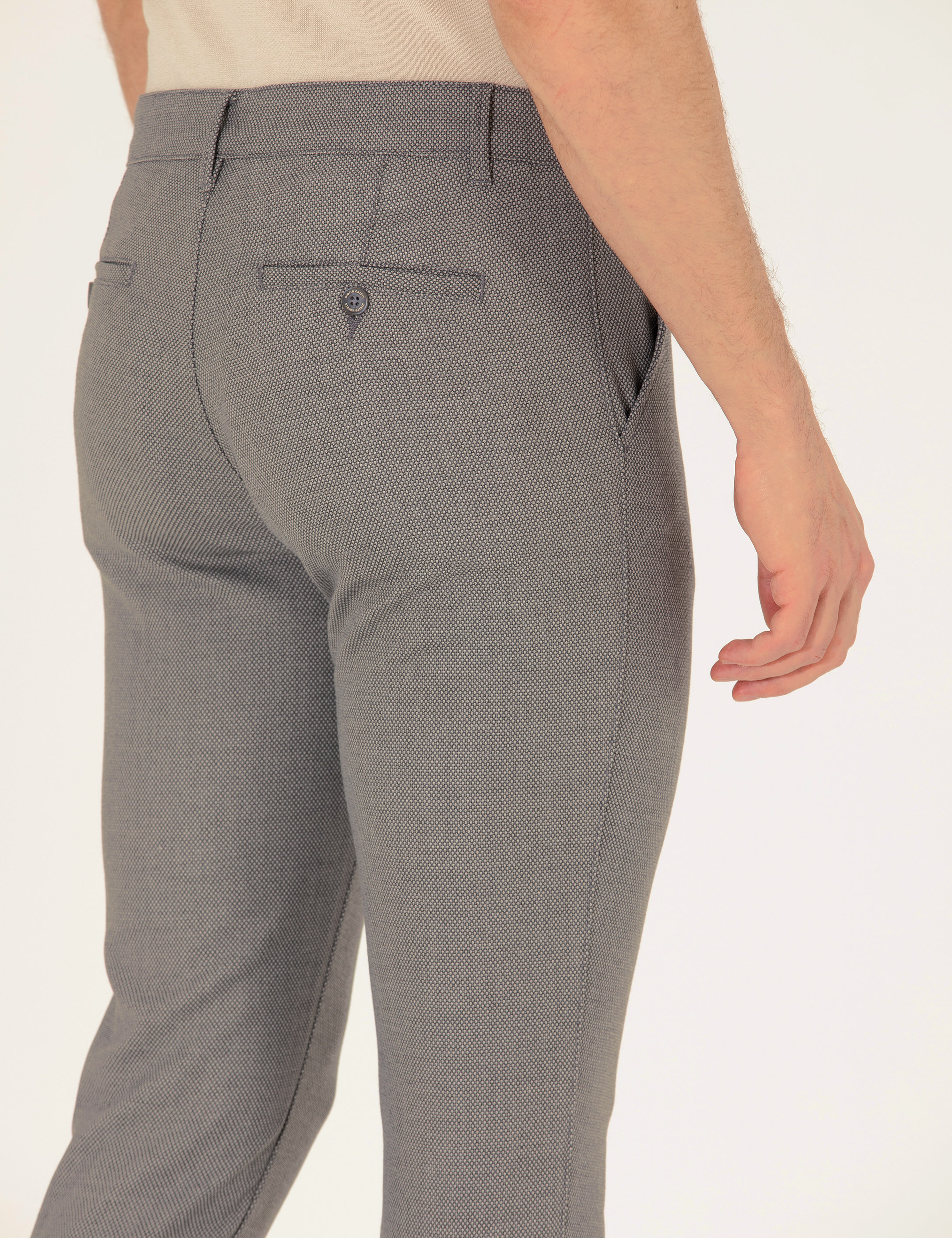 Gri Slim Fit Kanvas Pantolon - Image 7