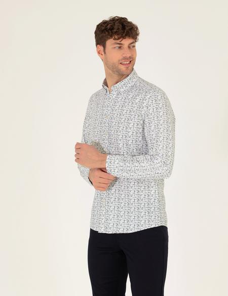 Haki Slim Fit Uzun Kollu Gömlek - 50272323017