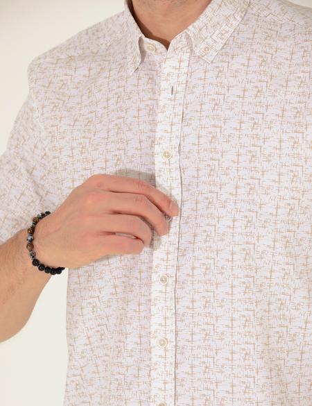 Bej Slim Fit Uzun Kollu Gömlek - 50272323027