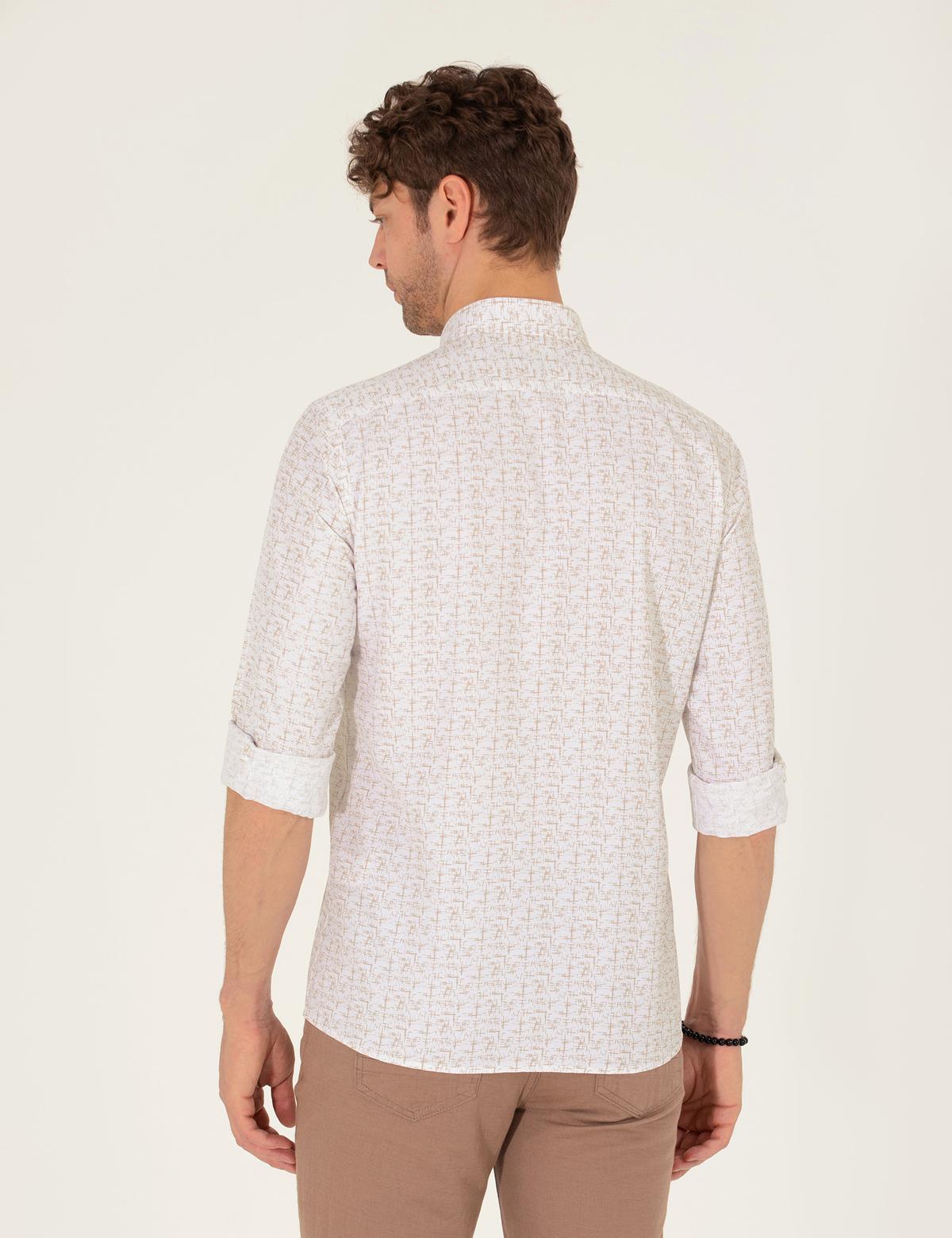 Bej Slim Fit Uzun Kollu Gömlek - 50272323027