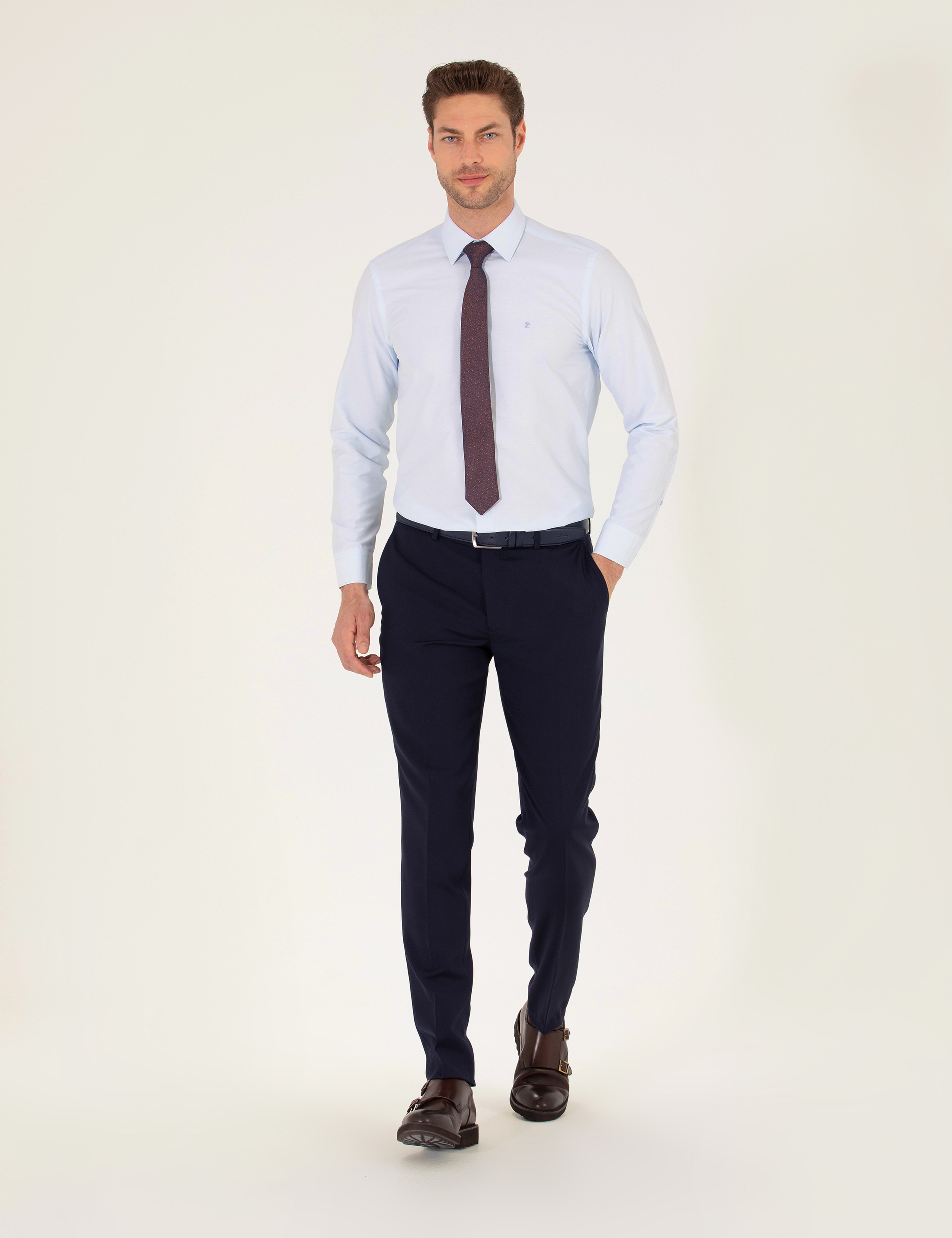 Açık Mavi Regular Fit Uzun Kollu Klasik Gömlek