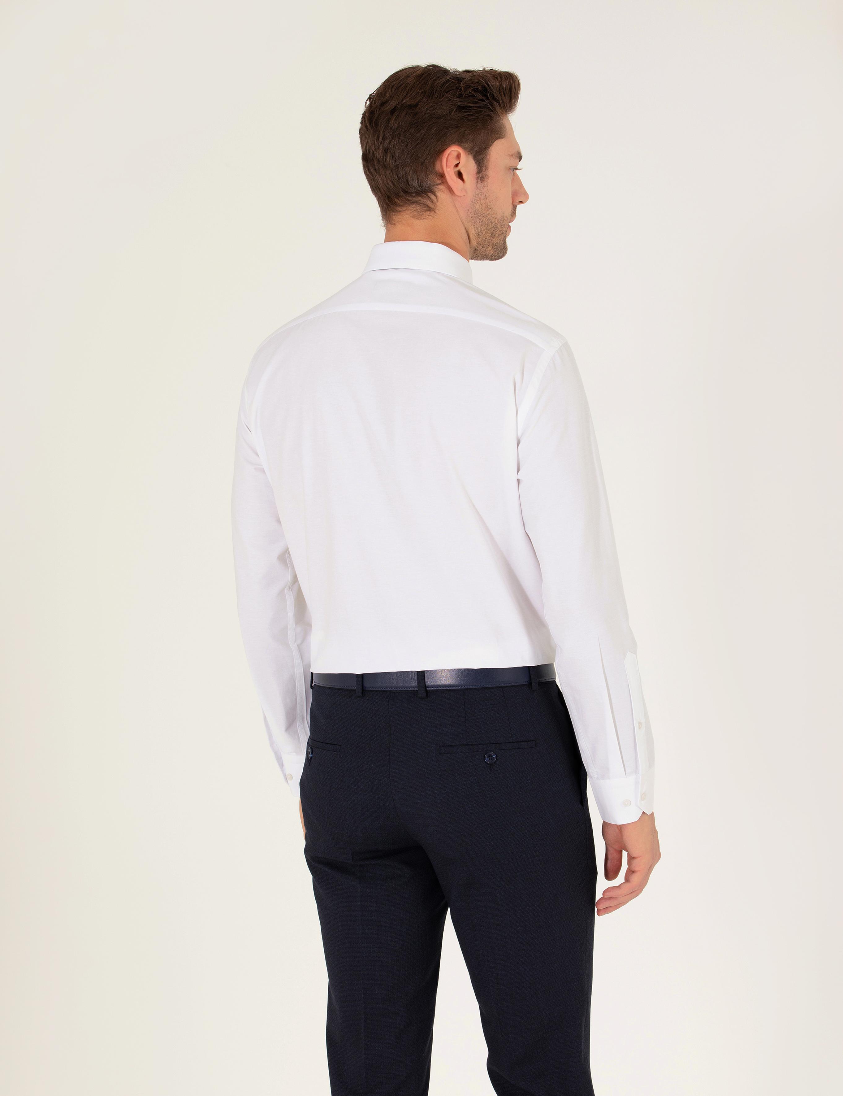 Beyaz Regular Fit Uzun Kollu Klasik Gömlek