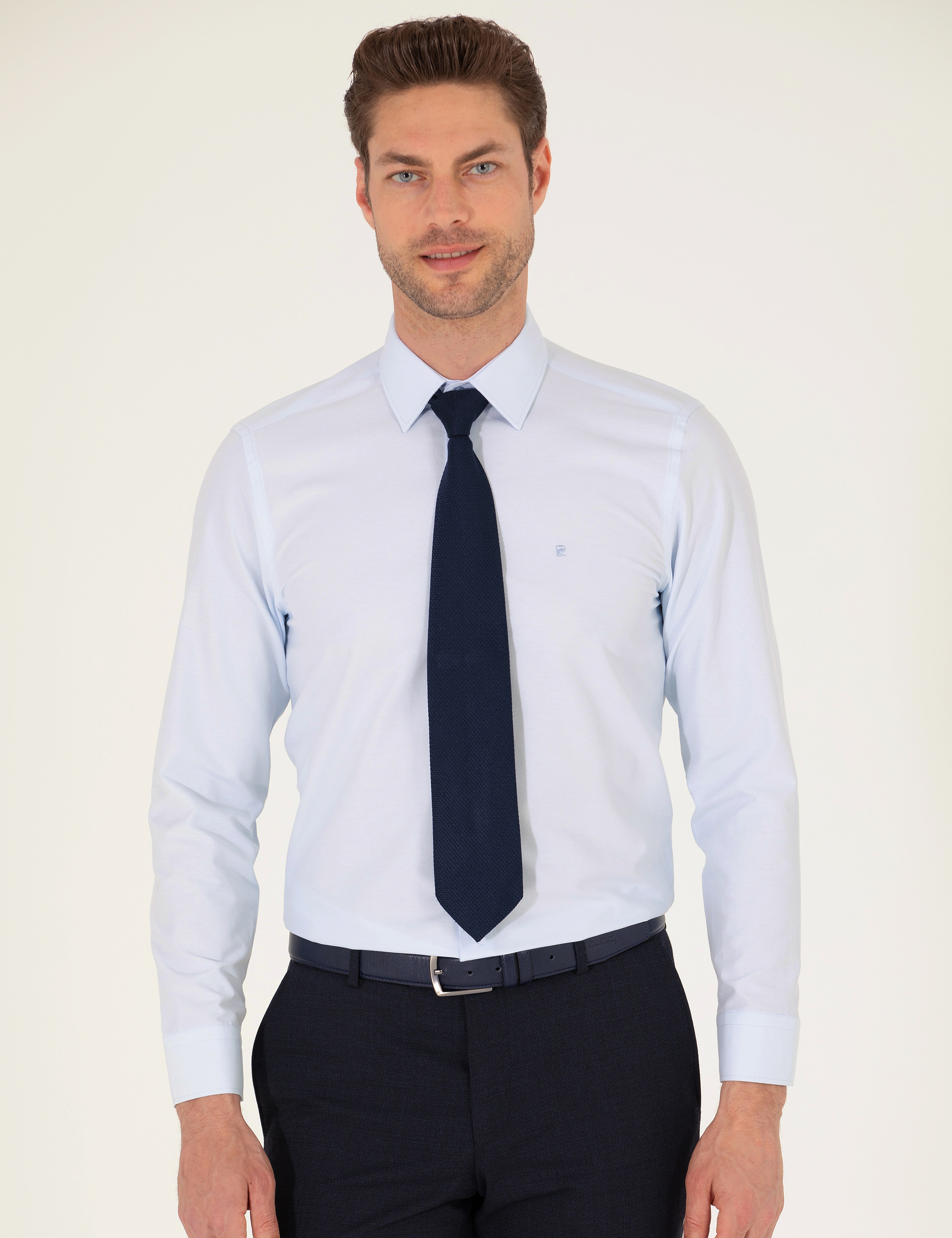 Açık Mavi Slim Fit Uzun Kollu Klasik Gömlek