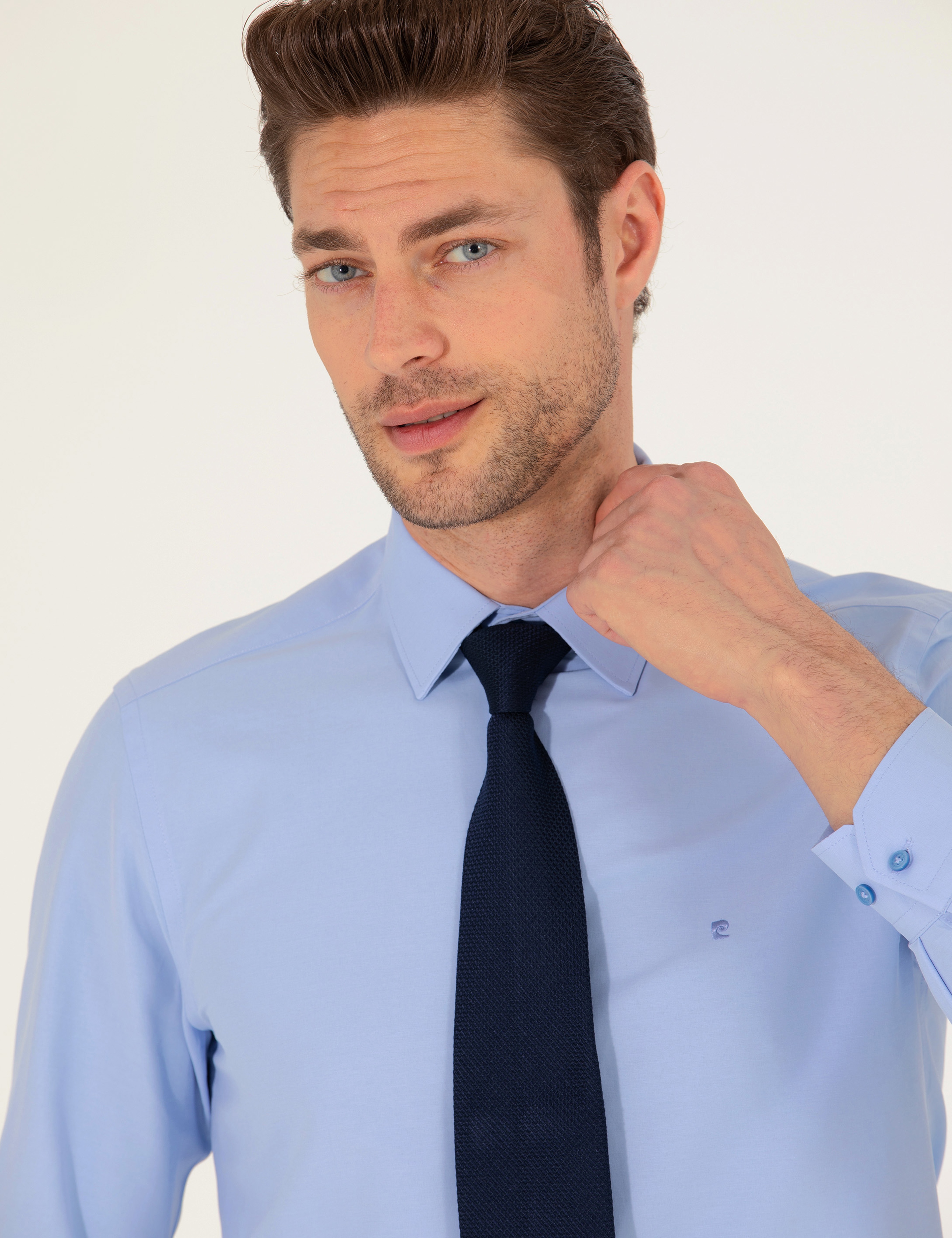 Mavi Slim Fit Uzun Kollu Klasik Gömlek - Image 3