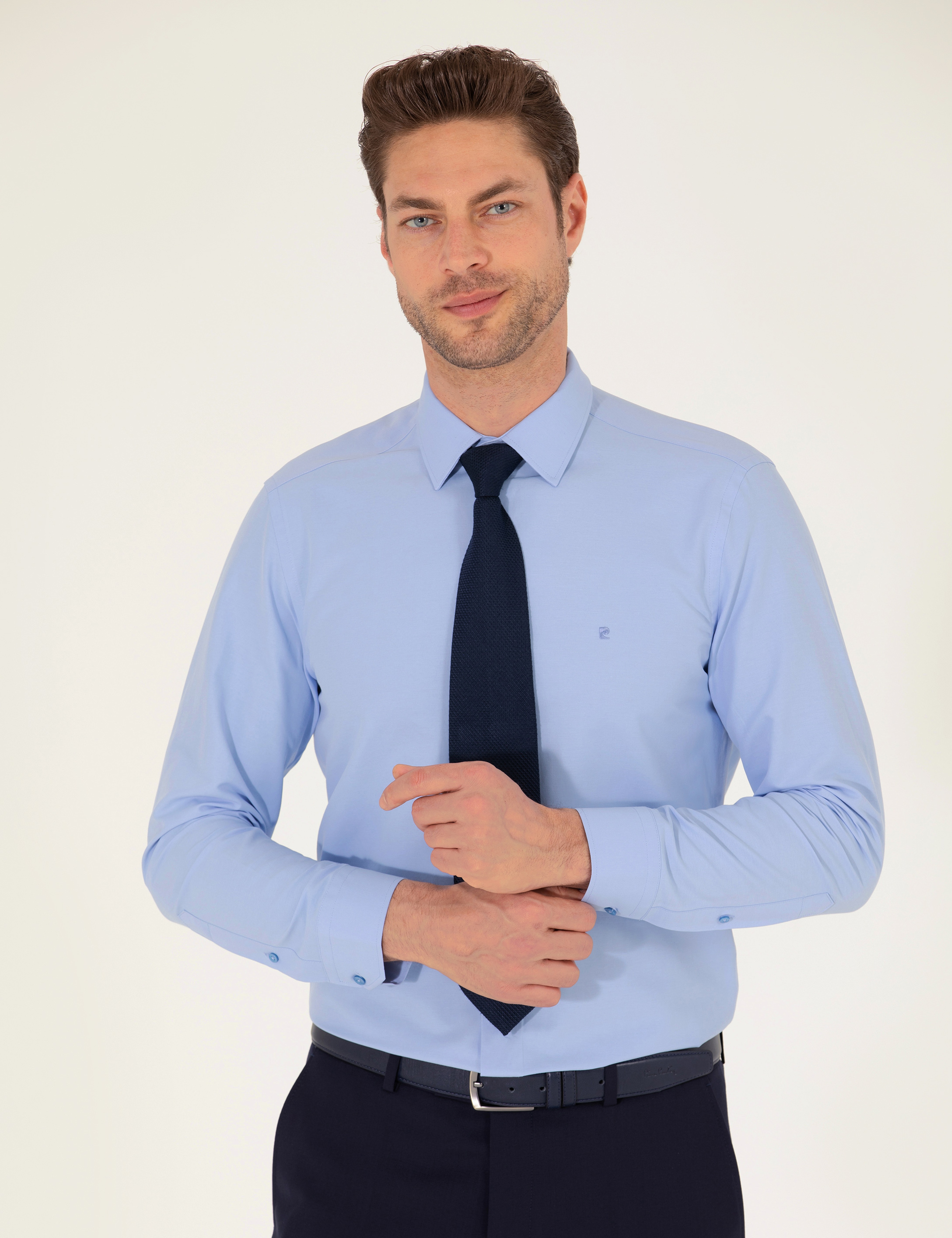 Mavi Slim Fit Uzun Kollu Klasik Gömlek - Image 2