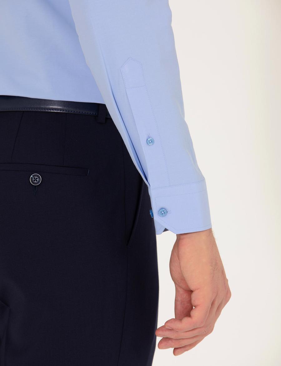 Mavi Slim Fit Uzun Kollu Klasik Gömlek