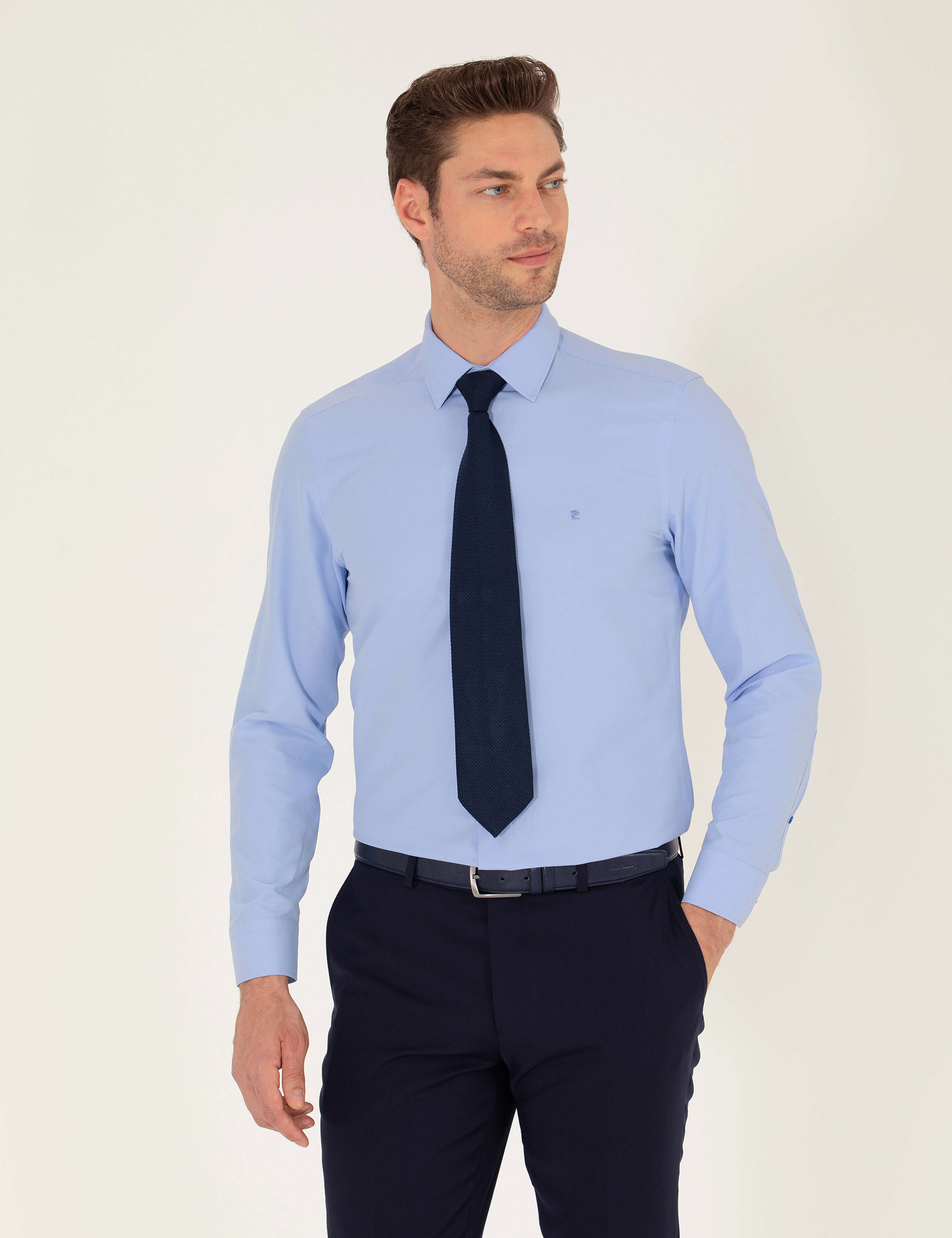 Mavi Slim Fit Uzun Kollu Klasik Gömlek - Image 1