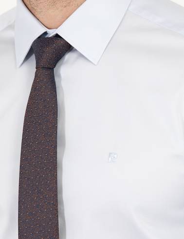 Açık Mavi %100 Pamuk Parlak Saten Slim Fit Uzun Kollu Basic Gömlek