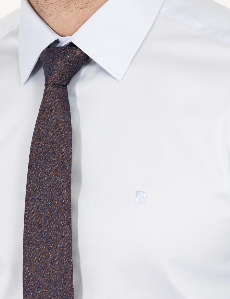 Açık Mavi Parlak Saten Slim Fit Uzun Kollu Basic Gömlek