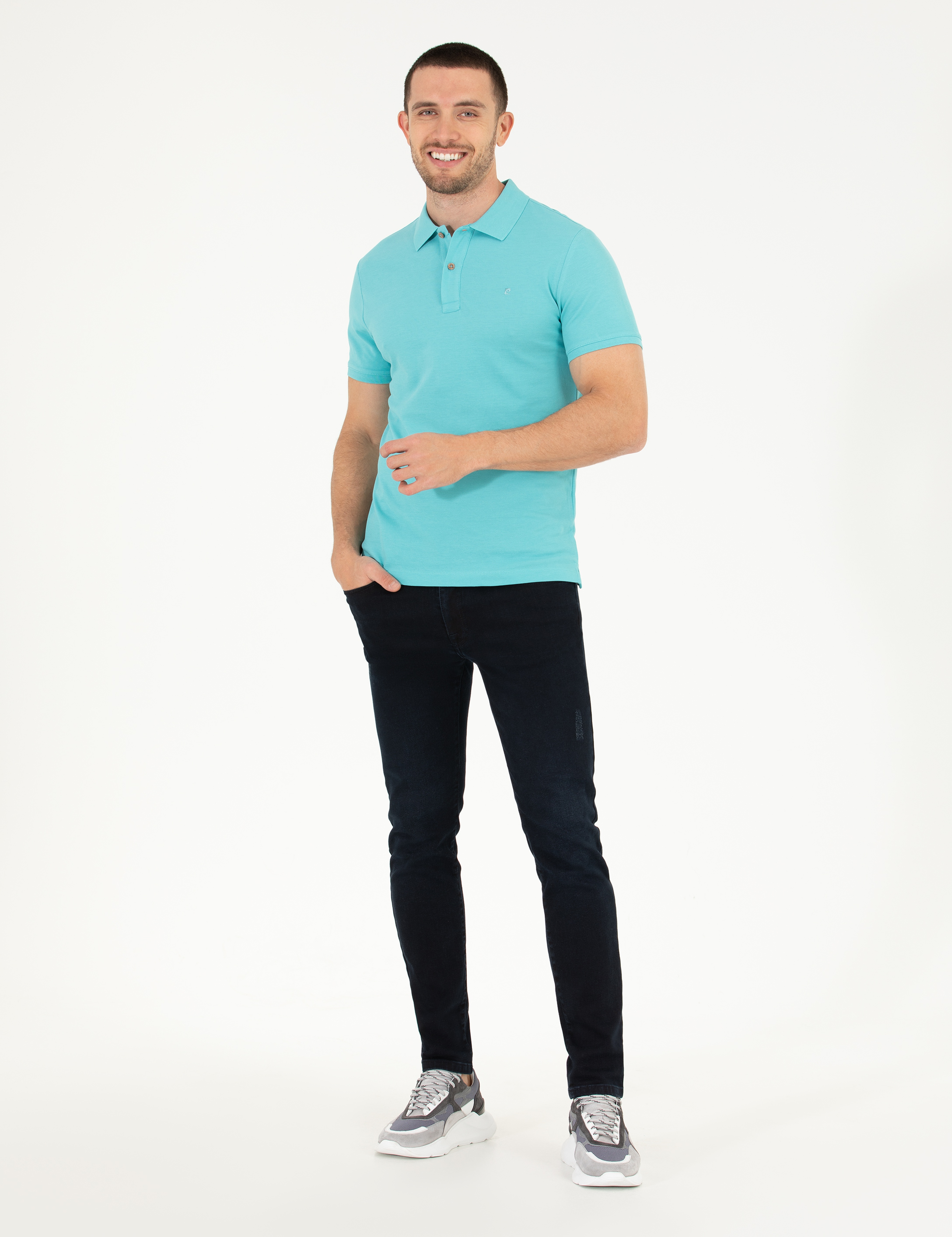 Mavi Slim Fit Polo Yaka Basic Tişört - Image 4