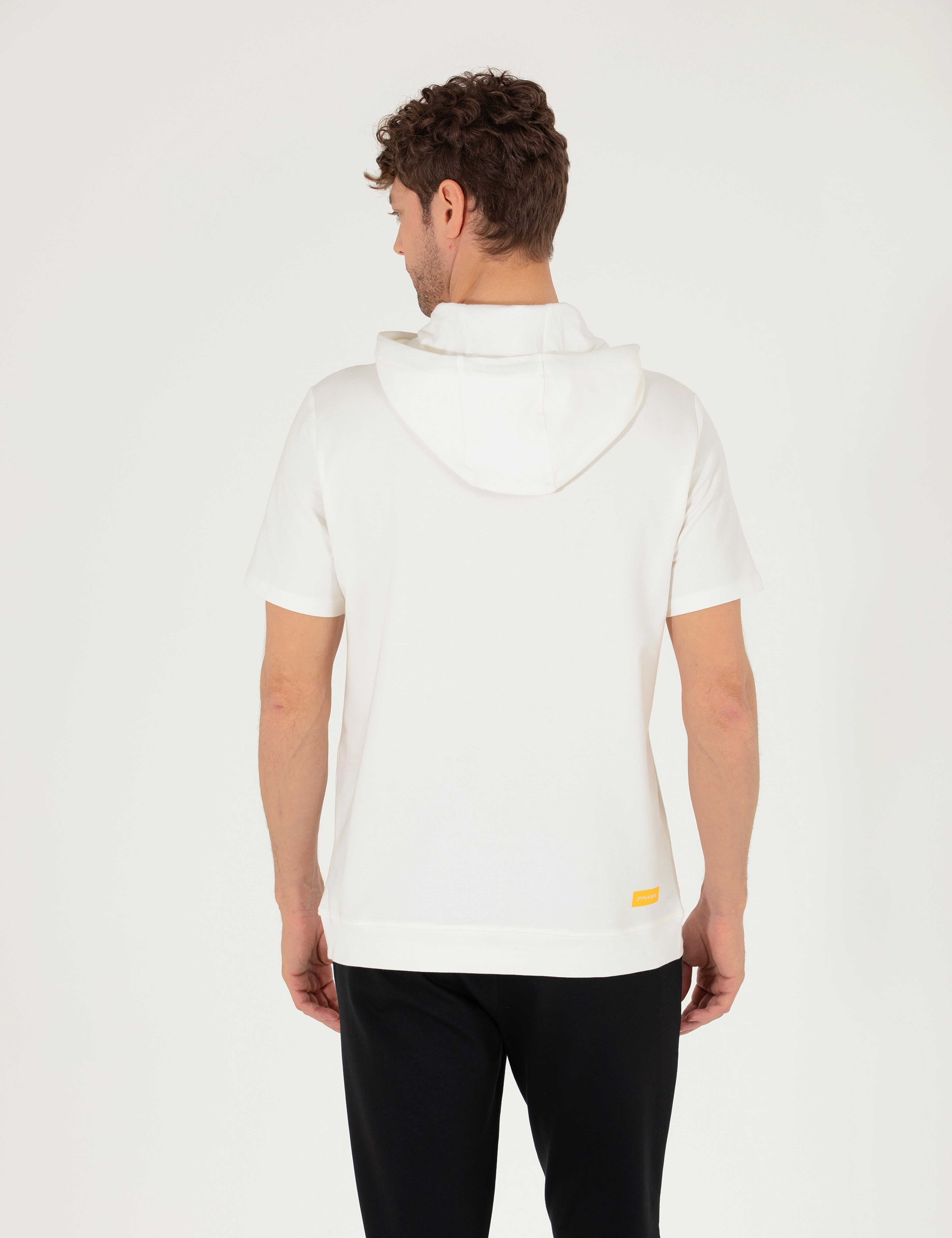 Ekru Regular Fit Kapüşonlu Tişört - Image 6