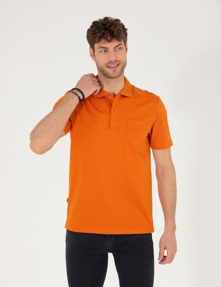 Kahverengi Regular Fit Polo Yaka Merserize Tişört - 50262668104