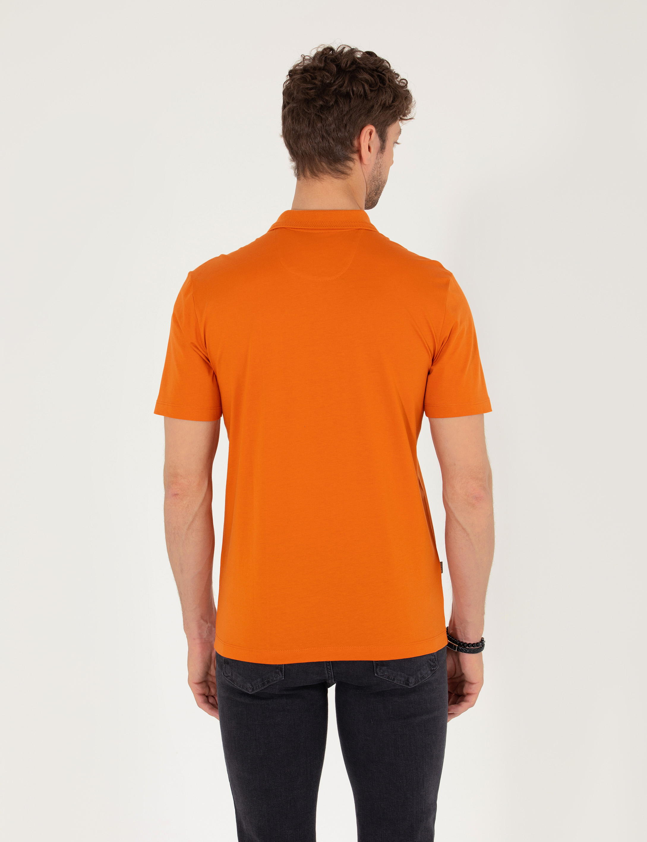 Pierre Cardin Kahverengi Regular Fit %100 Pamuk Merserize Düğmeli Polo Yaka Basic Tişört görsel 5