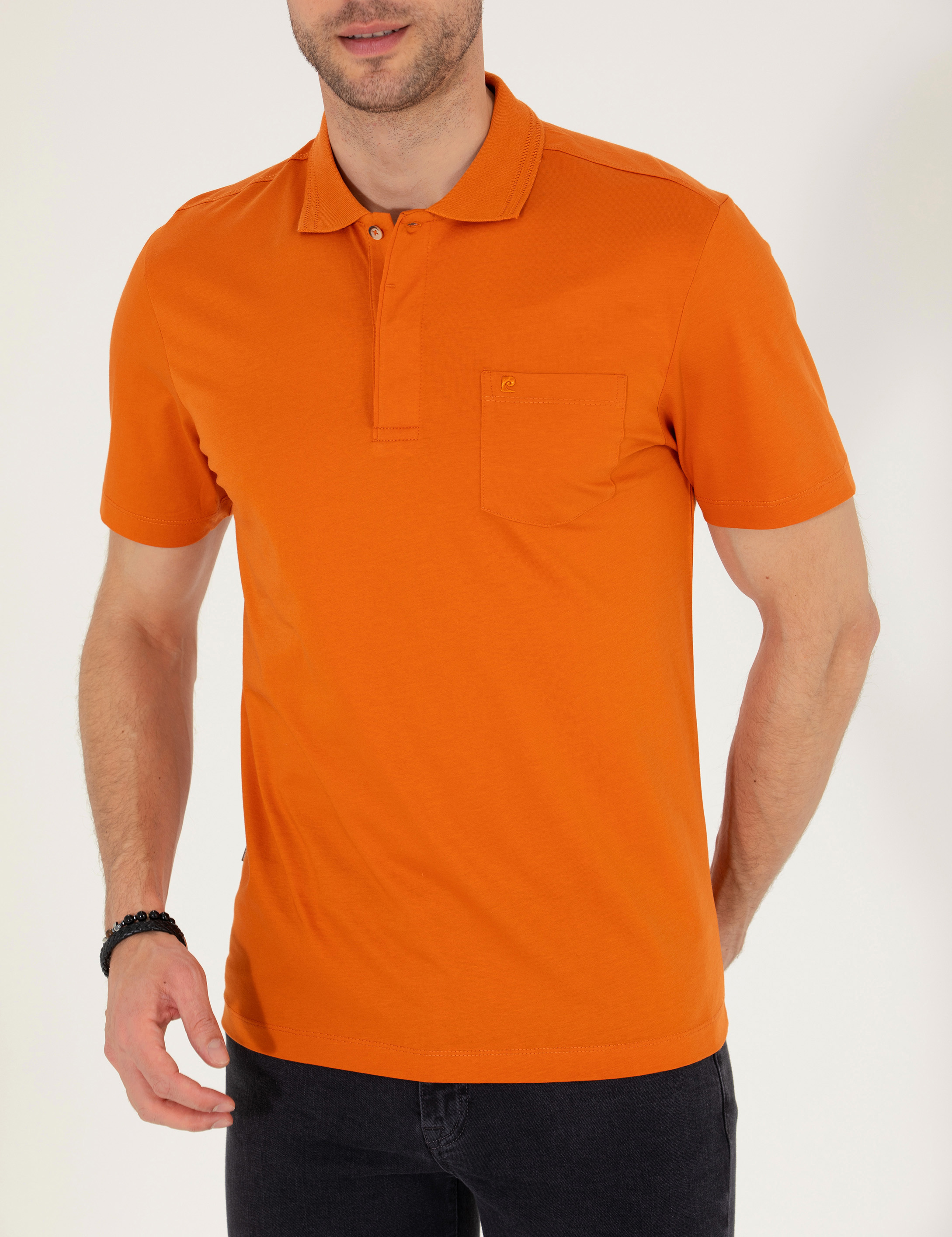 Pierre Cardin Kahverengi Regular Fit %100 Pamuk Merserize Düğmeli Polo Yaka Basic Tişört görsel 6