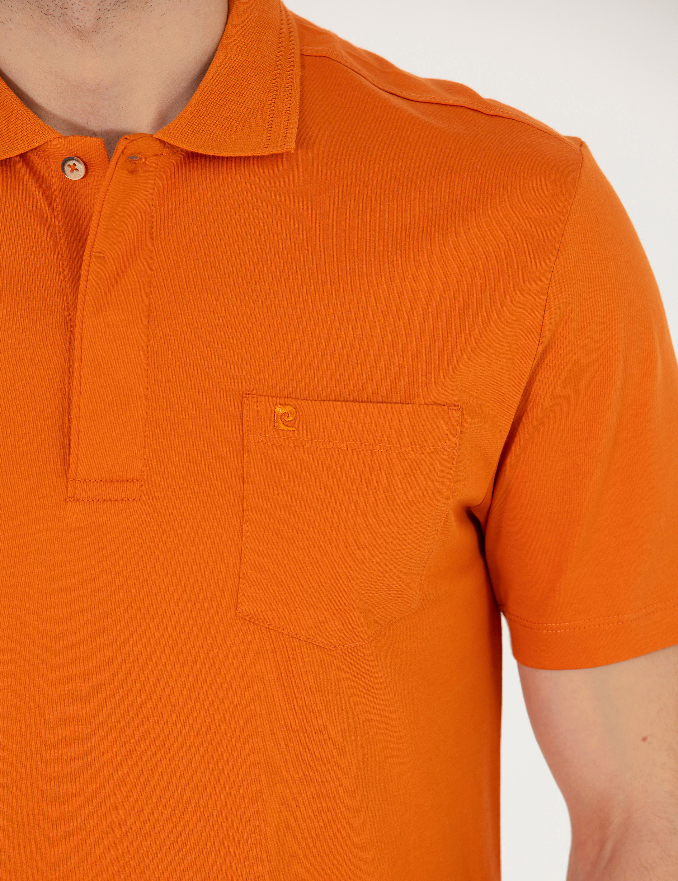 Pierre Cardin Kahverengi Regular Fit %100 Pamuk Merserize Düğmeli Polo Yaka Basic Tişört görsel 7