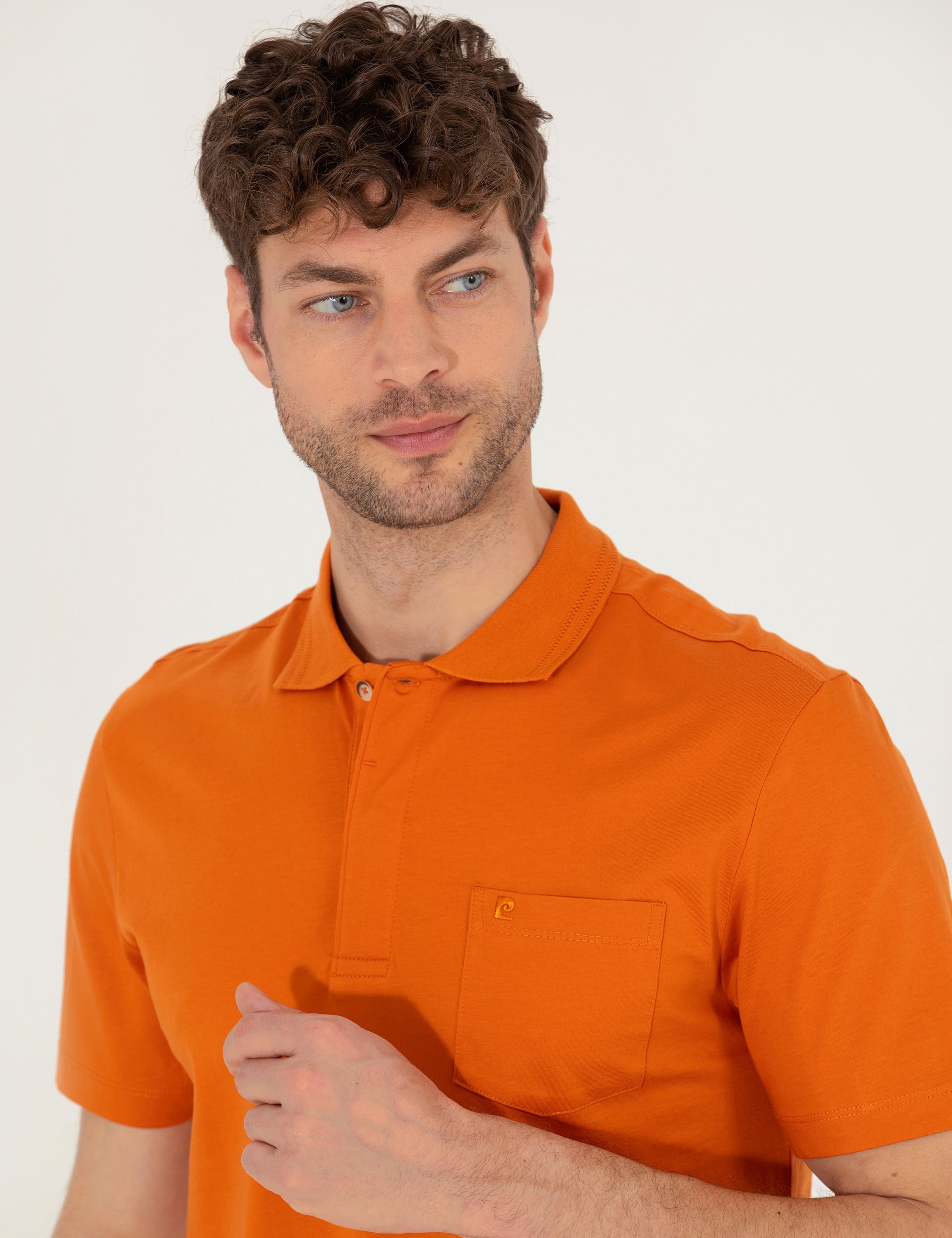 Kahverengi Regular Fit Polo Yaka Merserize Tişört - Image 3