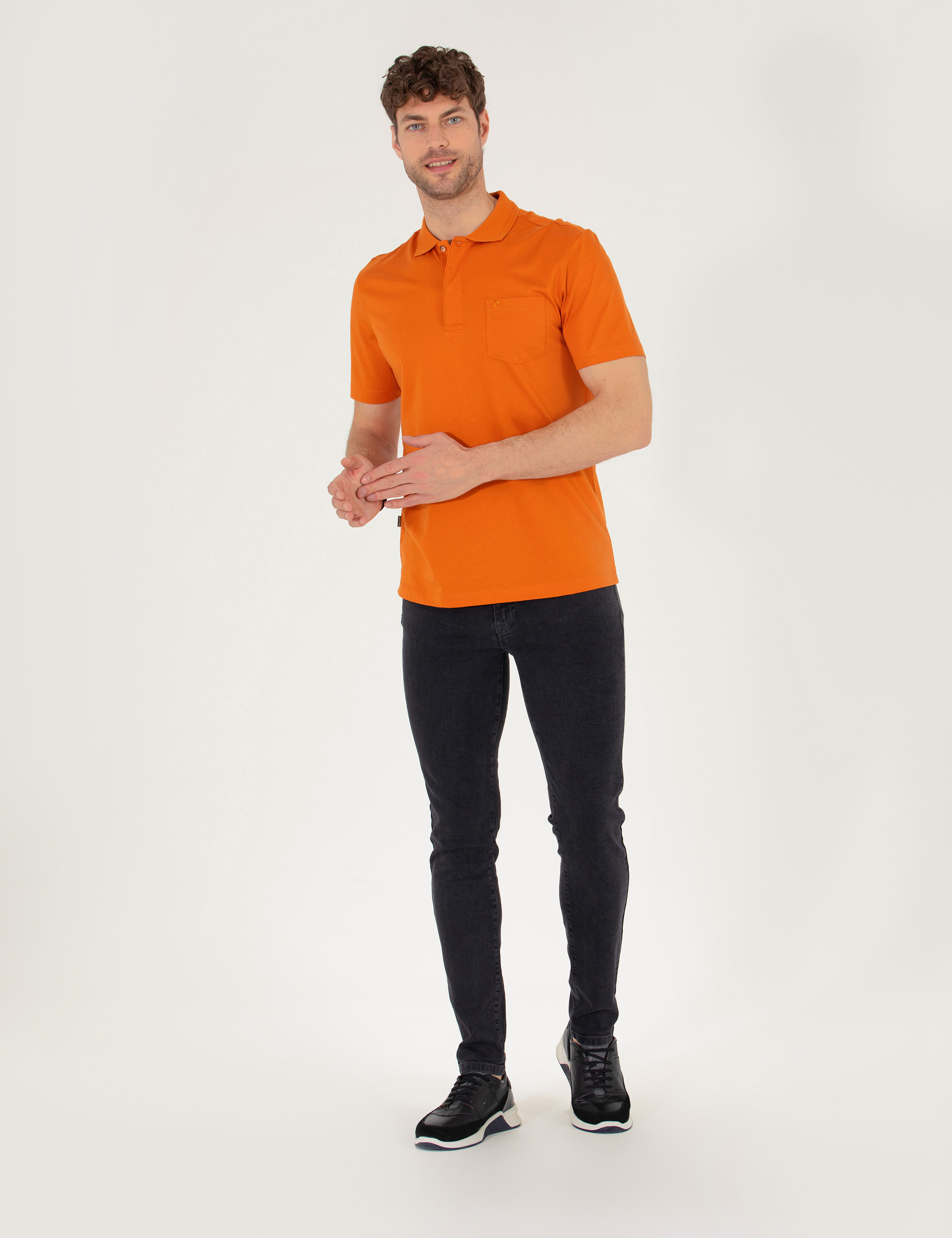 Pierre Cardin Kahverengi Regular Fit %100 Pamuk Merserize Düğmeli Polo Yaka Basic Tişört görsel 4