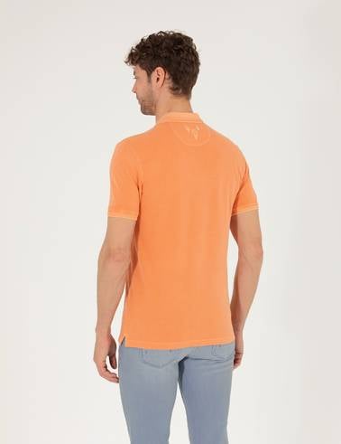 Turuncu Slim Fit Polo Yaka Tişört