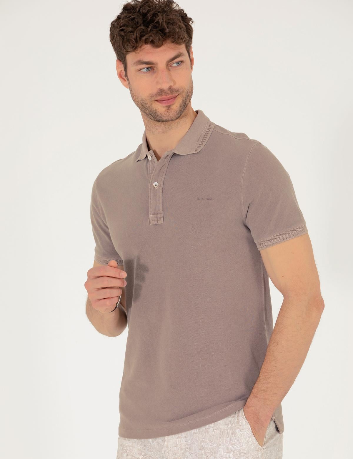 Vizon Slim Fit Dokulu Polo Yaka Tişört - 50264742038