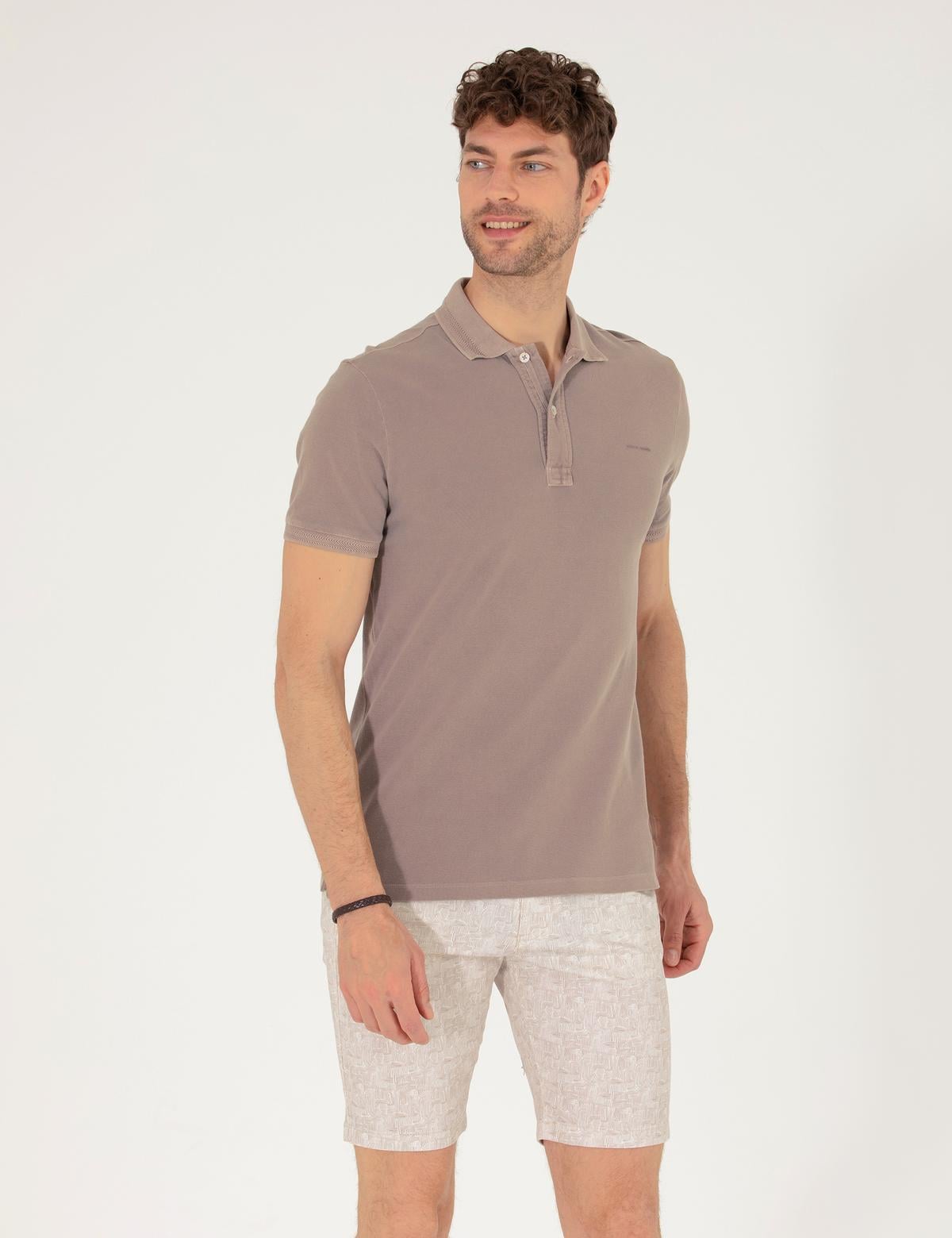 Vizon Slim Fit Dokulu Polo Yaka Tişört