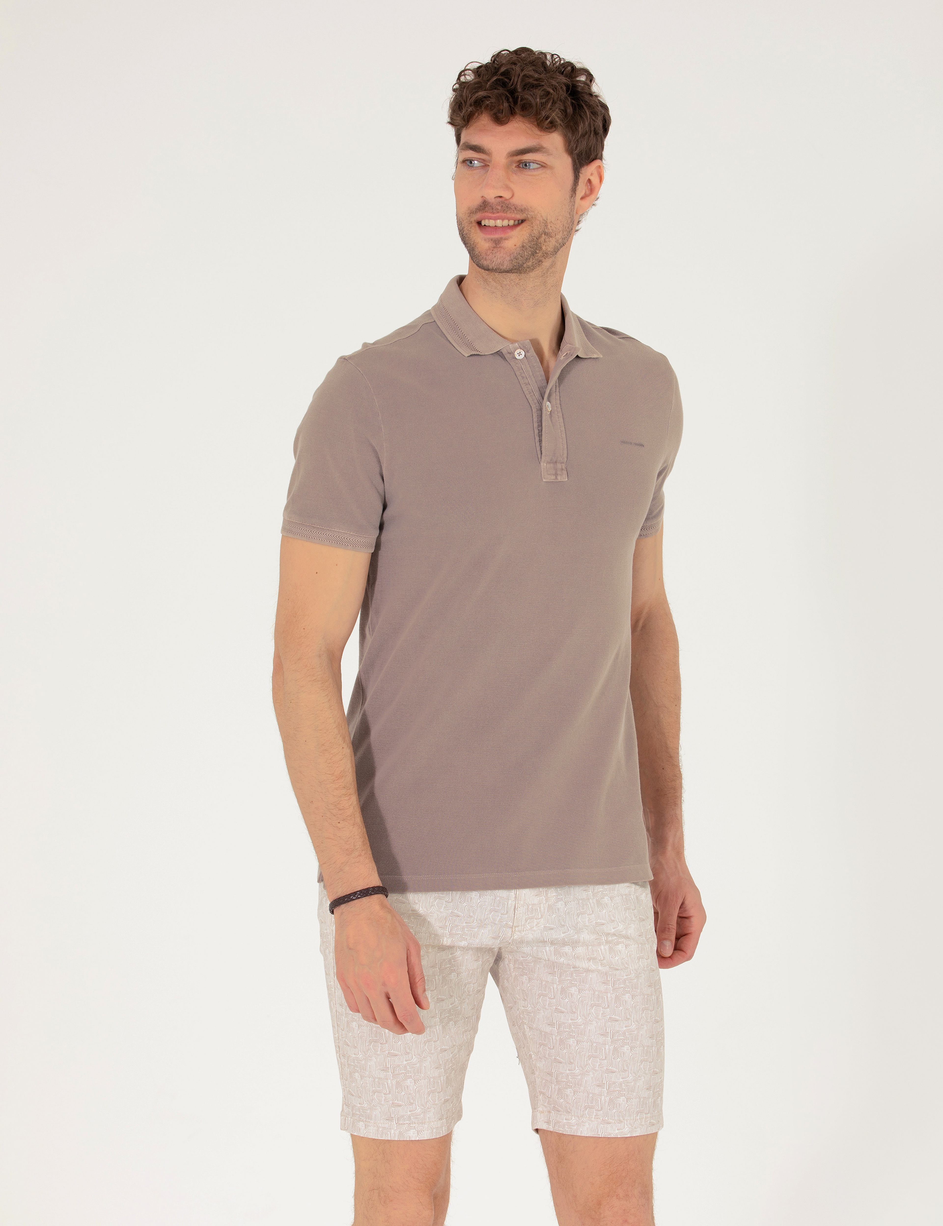Vizon Slim Fit Dokulu Polo Yaka Tişört - Image 1