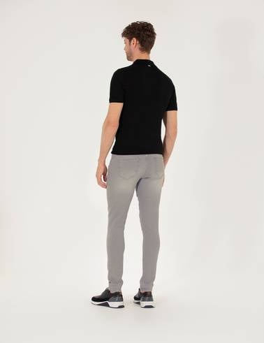 Açık Gri Slim Fit Jean Pantolon